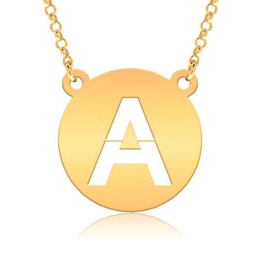 Collier en Argent 925 avec Initiale Ajourée Plaqué Or
