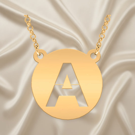 Collier en Argent 925 avec Initiale Ajourée Plaqué Or