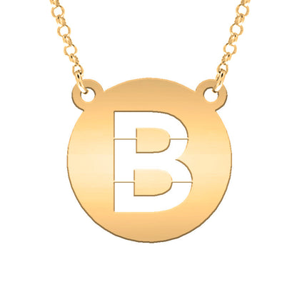 Collier en Argent 925 avec Initiale Ajourée Plaqué Or
