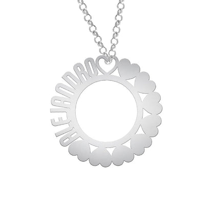 Collier en Argent 925 Cercle et Cœurs
