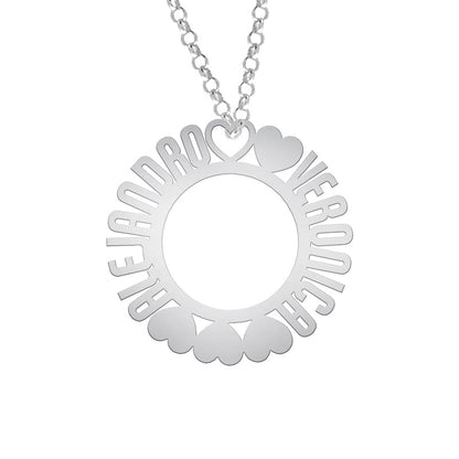 Collier en Argent 925 Cercle et Cœurs