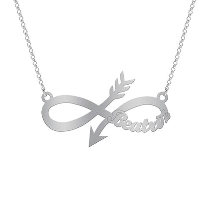Collier en argent avec infini et flèche