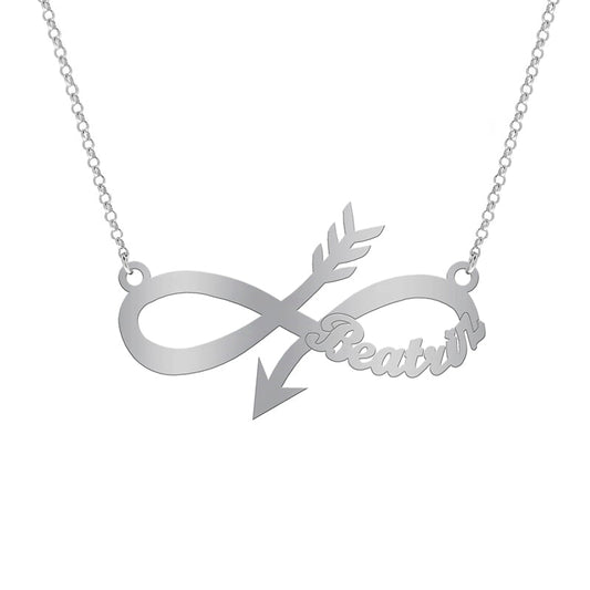 Collier en argent avec infini et flèche