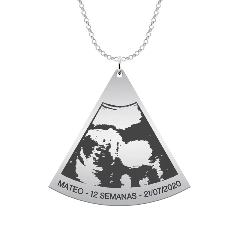 Collier en argent motif échographie