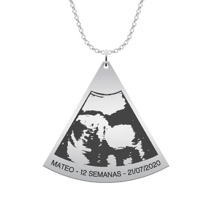 Collier en argent motif échographie