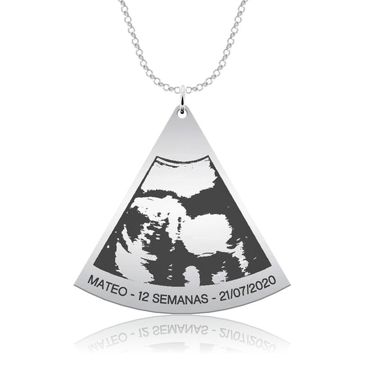 Collier en argent motif échographie