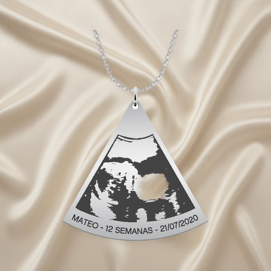 Collier en argent motif échographie