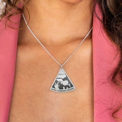 Collier en argent motif échographie