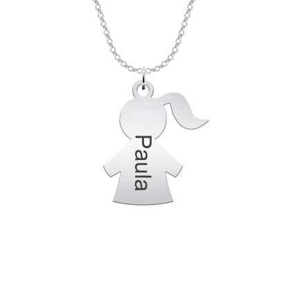 Collier en argent personnalisable avec pendentifs enfants