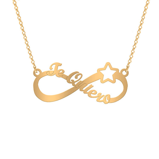 Collier Infini Argent et Étoile Plaquée Or 18K