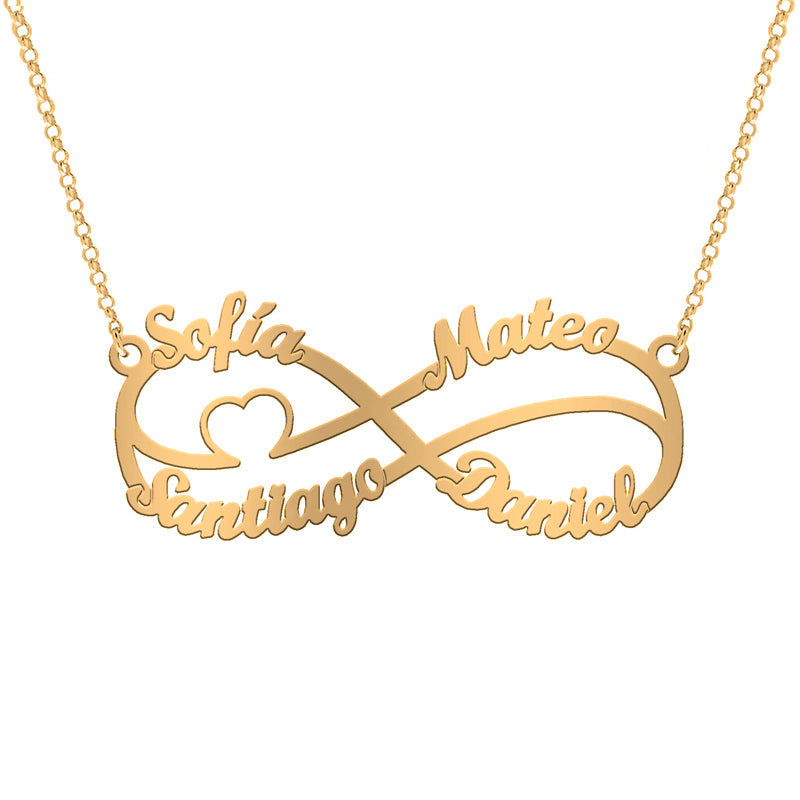 Collier Infini en Argent et Cœur Plaqué Or