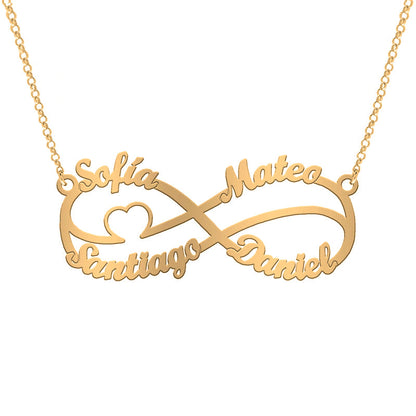 Collier Infini en Argent et Cœur Plaqué Or