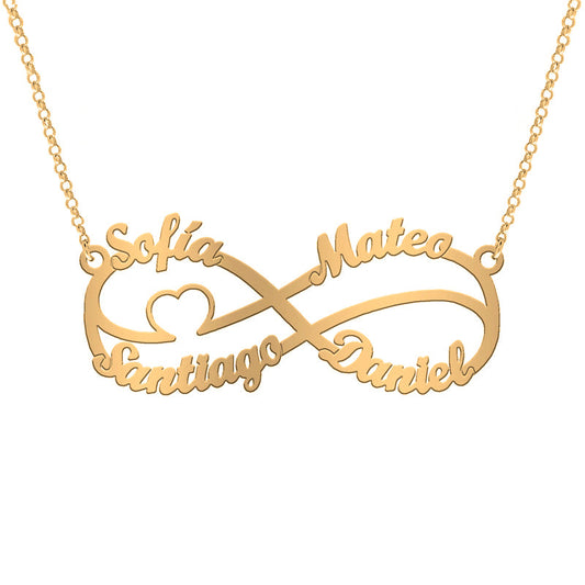 Collier Infini en Argent et Cœur Plaqué Or