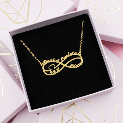 Collier Infini en Argent et Cœur Plaqué Or