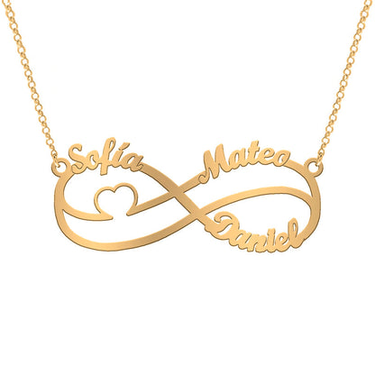 Collier Infini en Argent et Cœur Plaqué Or