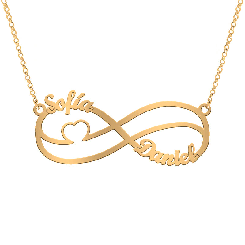 Collier Infini en Argent et Cœur Plaqué Or