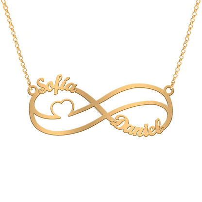 Collier Infini en Argent et Cœur Plaqué Or