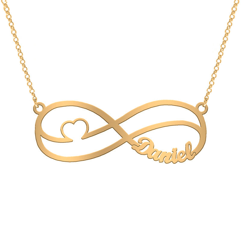 Collier Infini en Argent et Cœur Plaqué Or