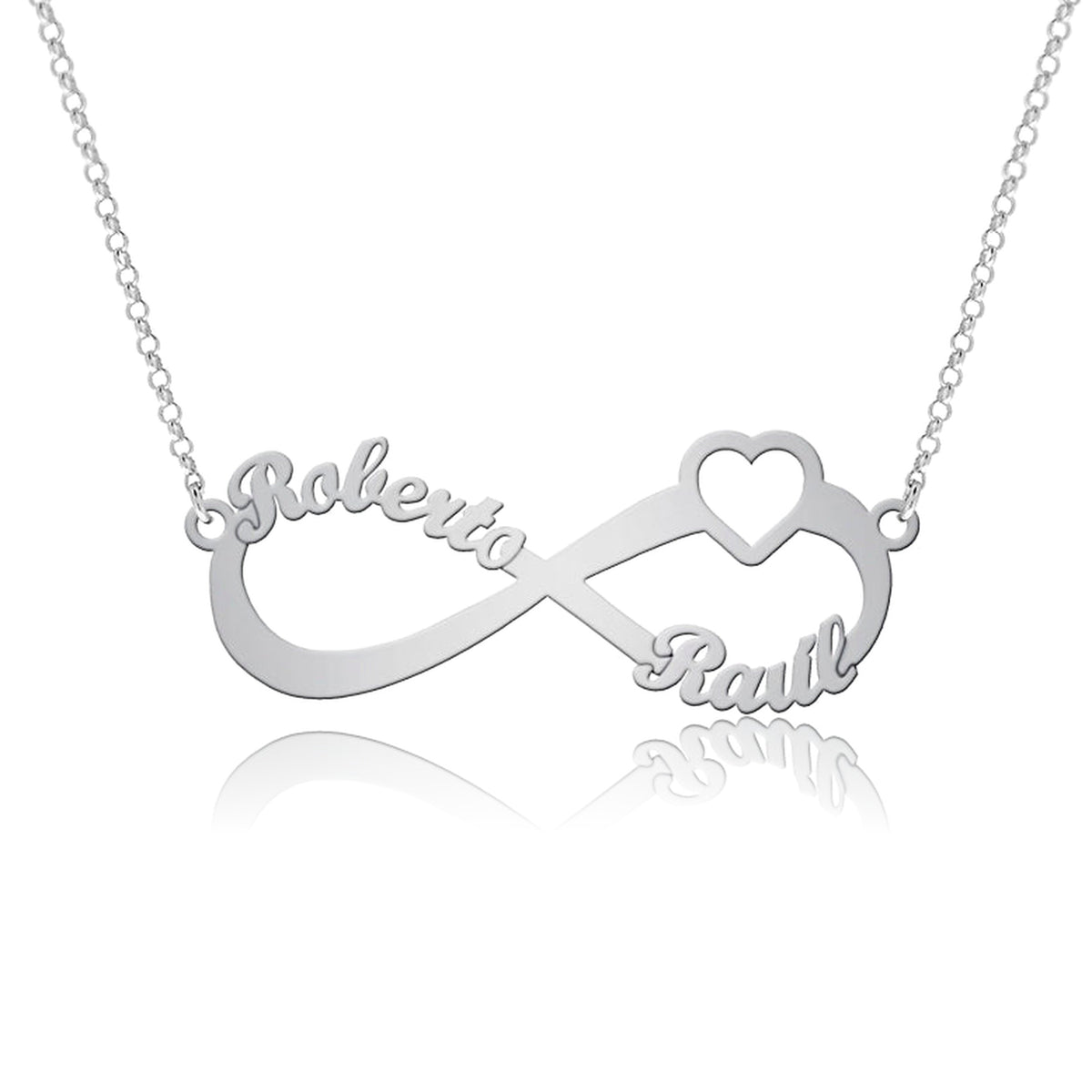 Collier Infini et Cœur en Argent