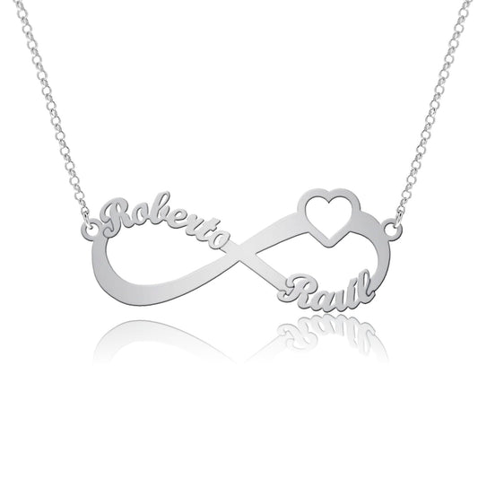 Collier Infini et Cœur en Argent