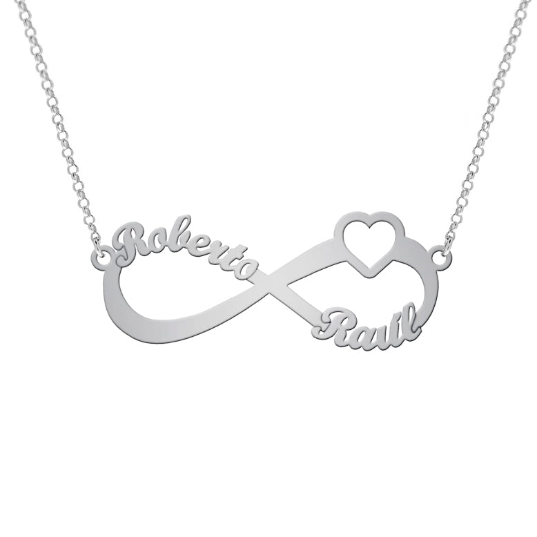Collier Infini et Cœur en Argent