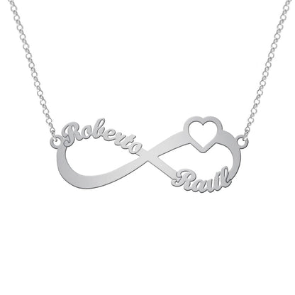 Collier Infini et Cœur en Argent