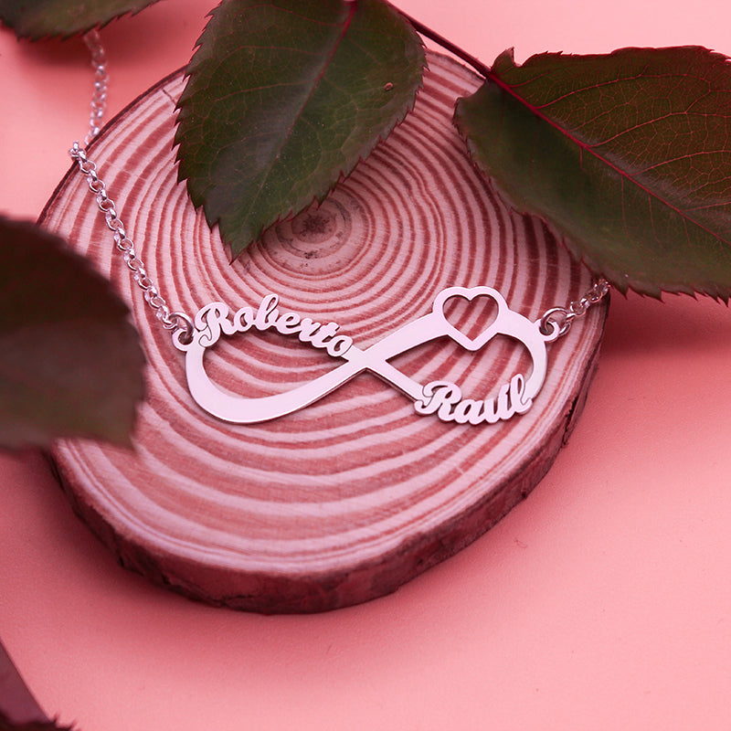 Collier Infini et Cœur en Argent