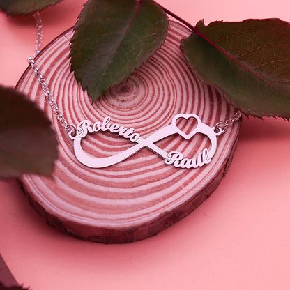 Collier Infini et Cœur en Argent