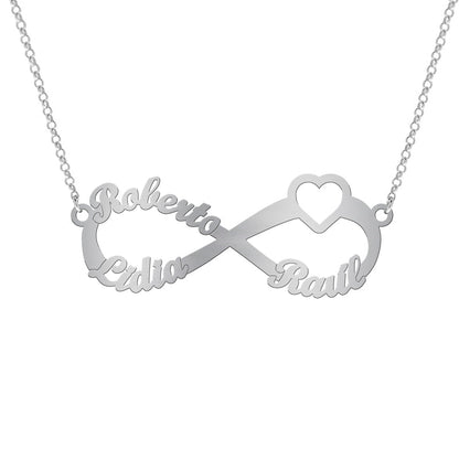 Collier Infini et Cœur en Argent