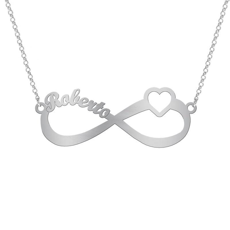 Collier Infini et Cœur en Argent