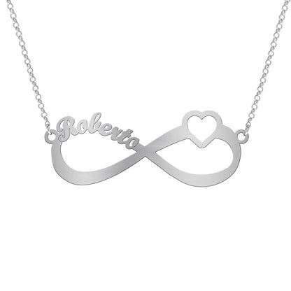 Collier Infini et Cœur en Argent