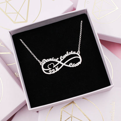 Collier Infini et Cœur, Symbole d'Amour Éternel