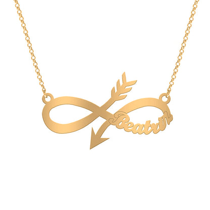 Collier Infini et Flèche en Argent Plaqué Or