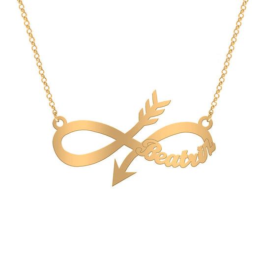 Collier Infini et Flèche en Argent Plaqué Or