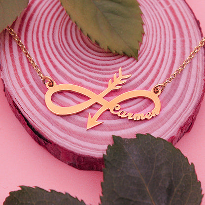 Collier Infini et Flèche en Argent Plaqué Or