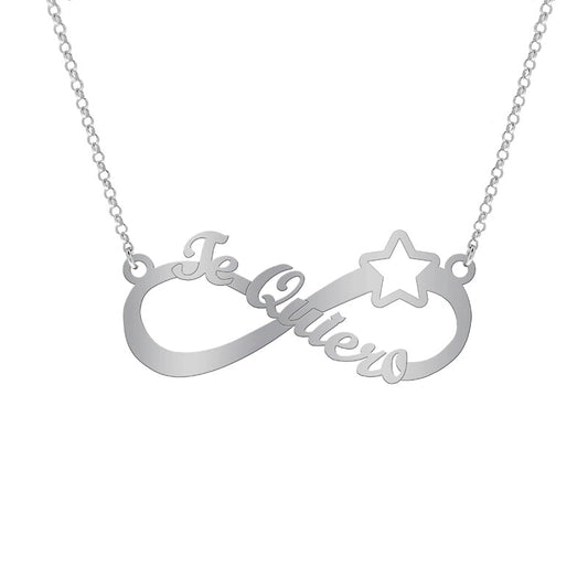 Collier Infini "Je t'aime" avec Étoile en Argent 925