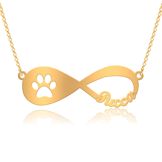Collier Infini Patte de Chien Plaqué Or sur Argent 925
