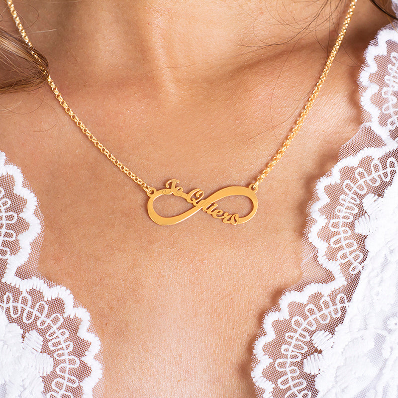 Collier Infini "Te Quiero" en Argent Plaqué Or 18K