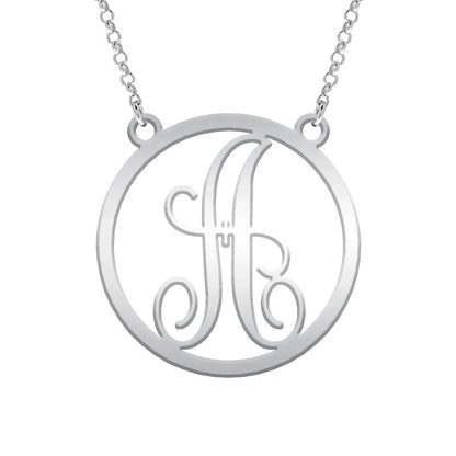 Collier Initiale Classique en Argent 925 Personnalisable