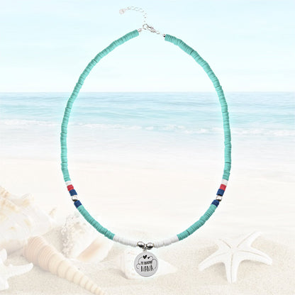 Collier Marbella personnalisable perles colorées et médaille argent