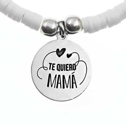 Collier Marbella personnalisable perles colorées et médaille argent