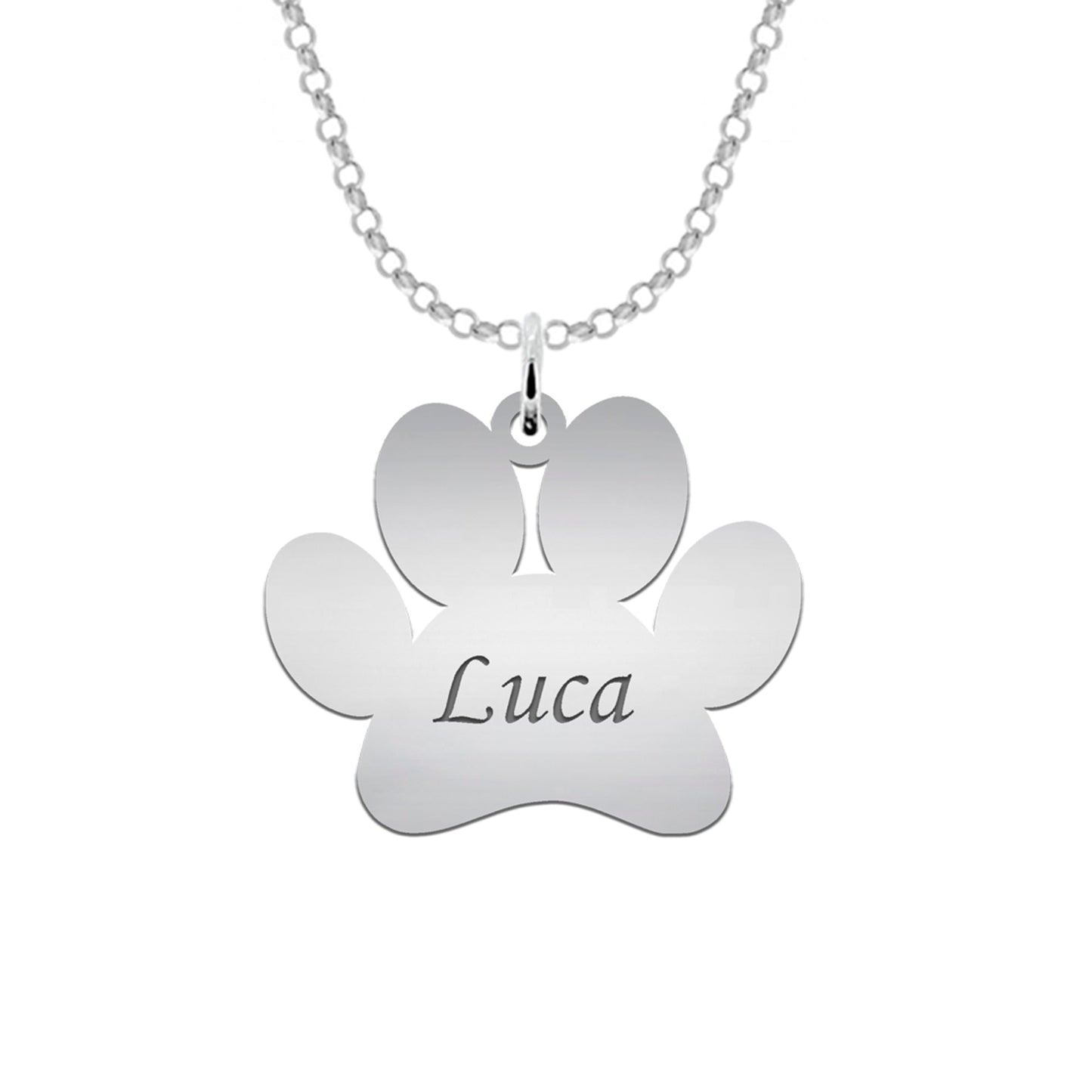 Collier patte de chien en argent 925 personnalisable prénom
