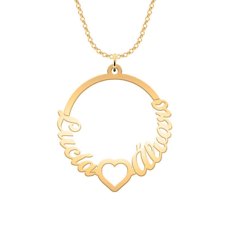 Collier pendentif cercle en argent 925 plaqué or