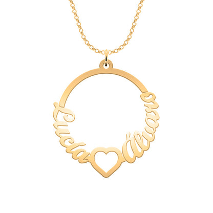 Collier pendentif cercle en argent 925 plaqué or