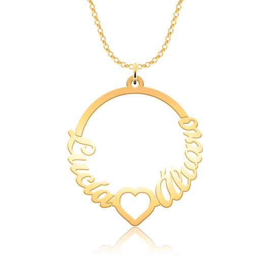 Collier pendentif cercle en argent 925 plaqué or