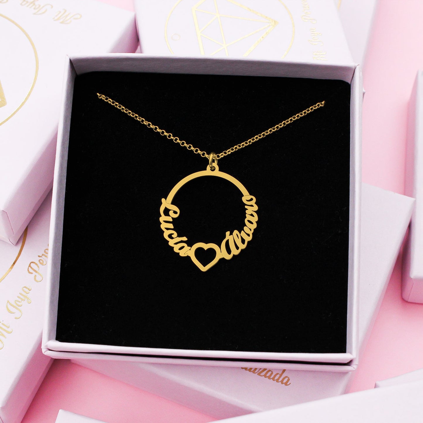 Collier pendentif cercle en argent 925 plaqué or