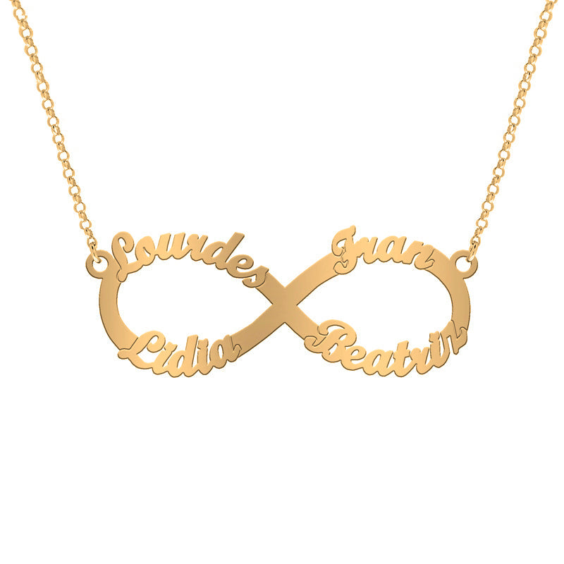 Collier Pendentif Infini en Argent Plaqué Or