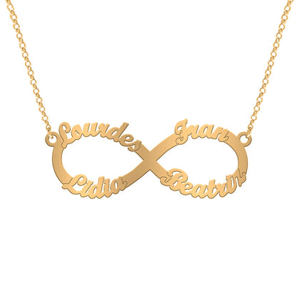 Collier Pendentif Infini en Argent Plaqué Or