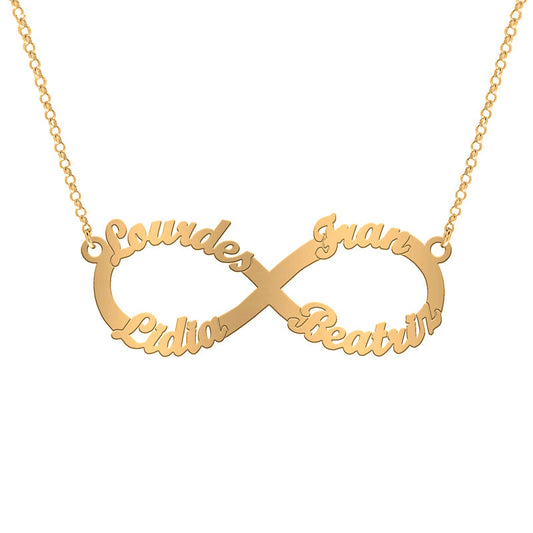Collier Pendentif Infini en Argent Plaqué Or