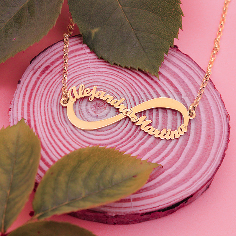 Collier Pendentif Infini en Argent Plaqué Or